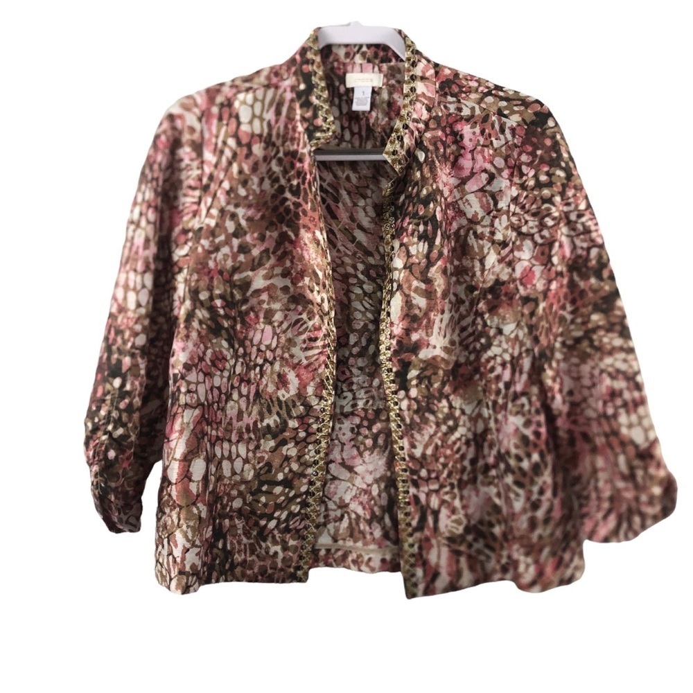 Chico’s Linen Embellished Jacket